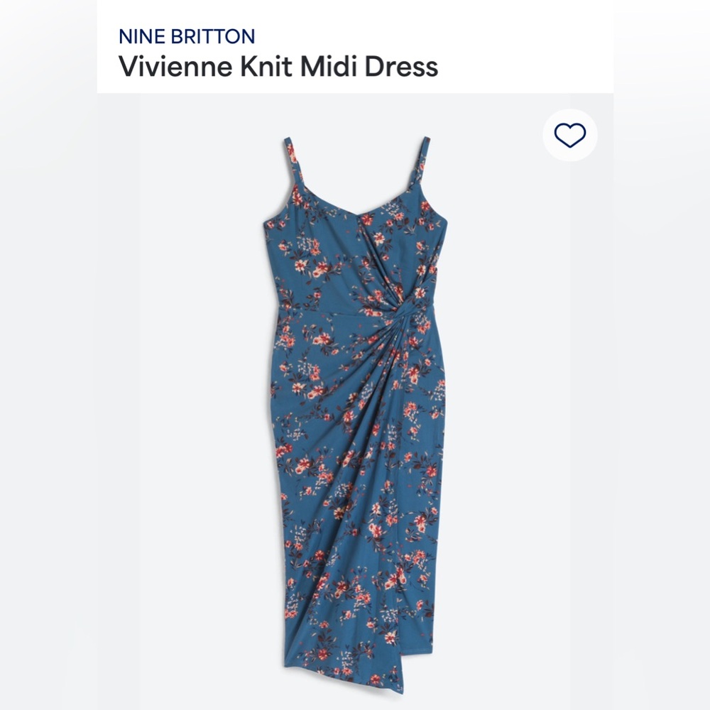 Soft flower print midi dress w front twist